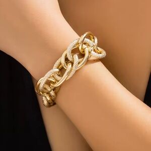 New! Chunky 2 tone Gold Chain bracket adjustable